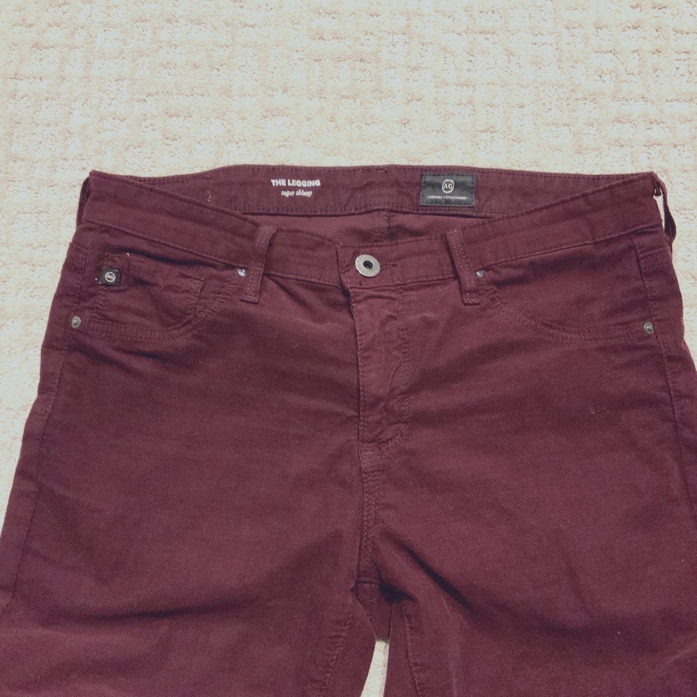 AG CORDS. Maroon, wine color 28R Good used Cond